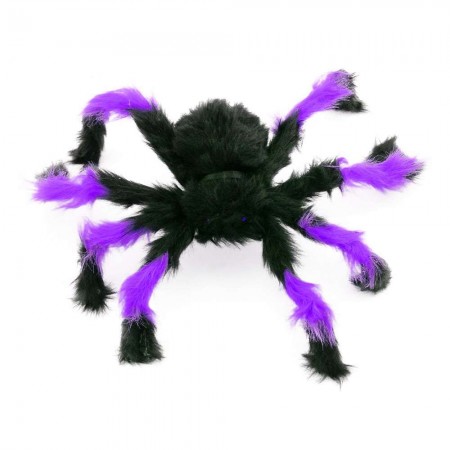 Павук з хутра 45см (чорний з фіолетовим)